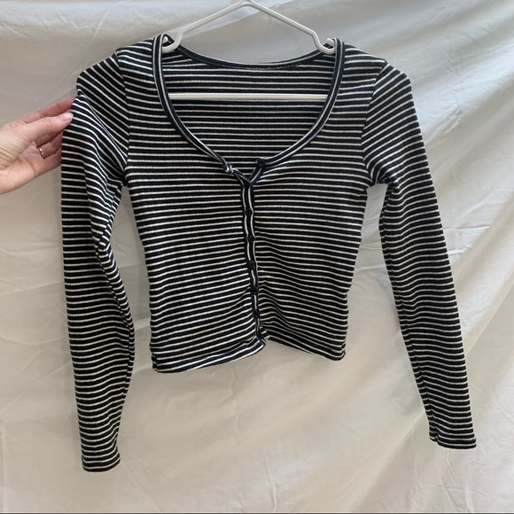 American Apparel Button Up Stripe Long Sleeve - Picture 5 of 8